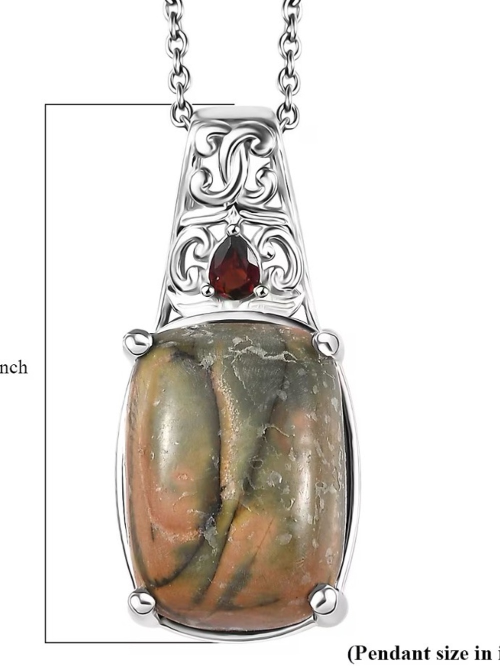Jasper and Garnet Necklace 14.20ctw 20 Inches